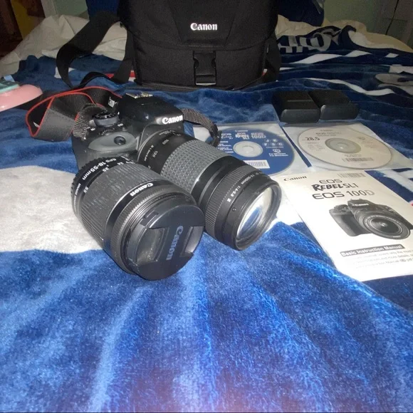 Canon Rebel SL1 kit w/ 24 megapixel, 2 options of the lenses, 2 chargers